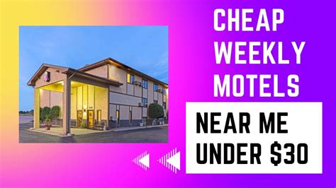 You can choose from the best rates per night, per week, per month, pet-friendly hotels and a huge list of brands. . Cheap motels by the week